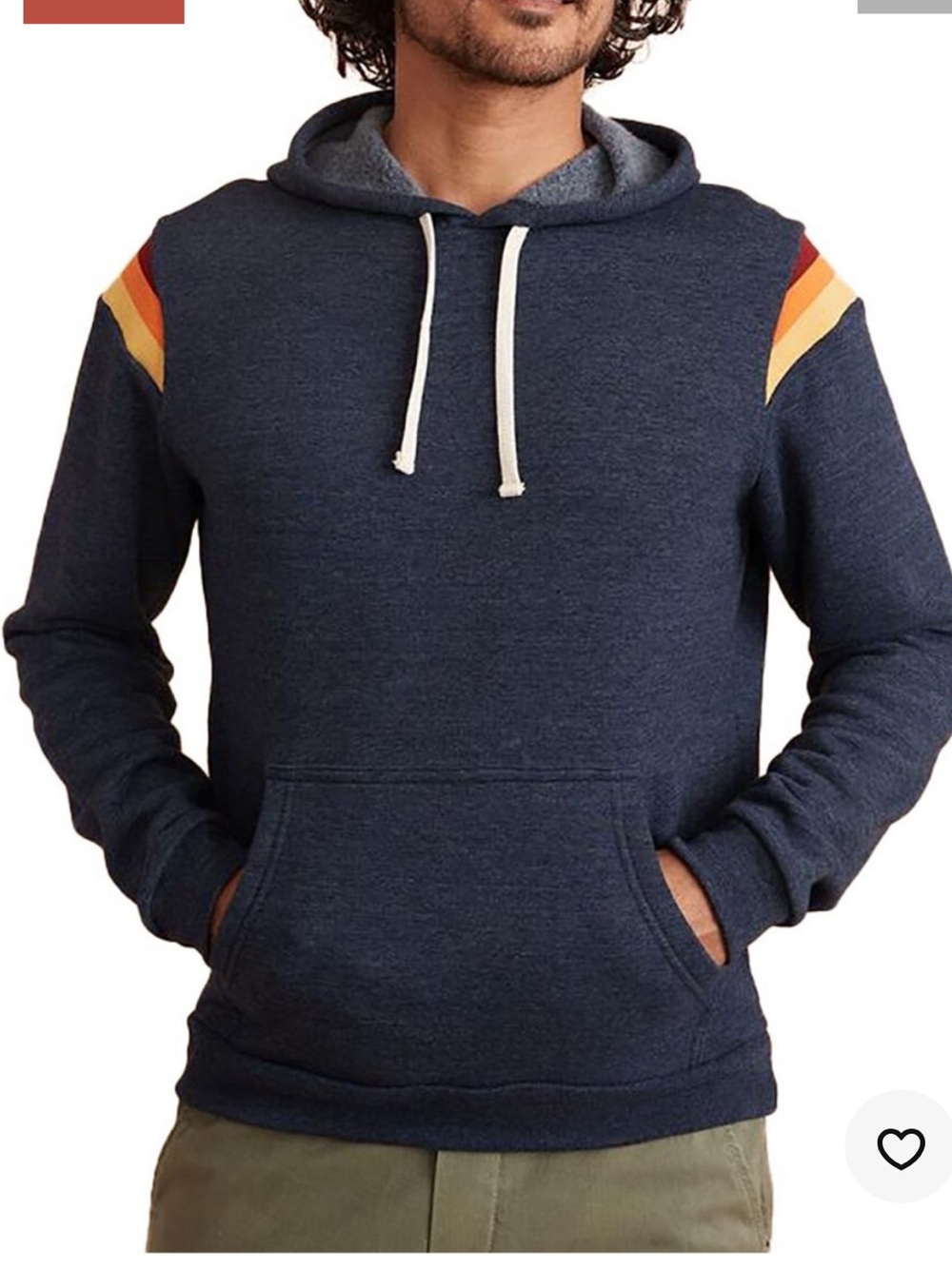 Marine layer banks hoodie retro stripe navy large